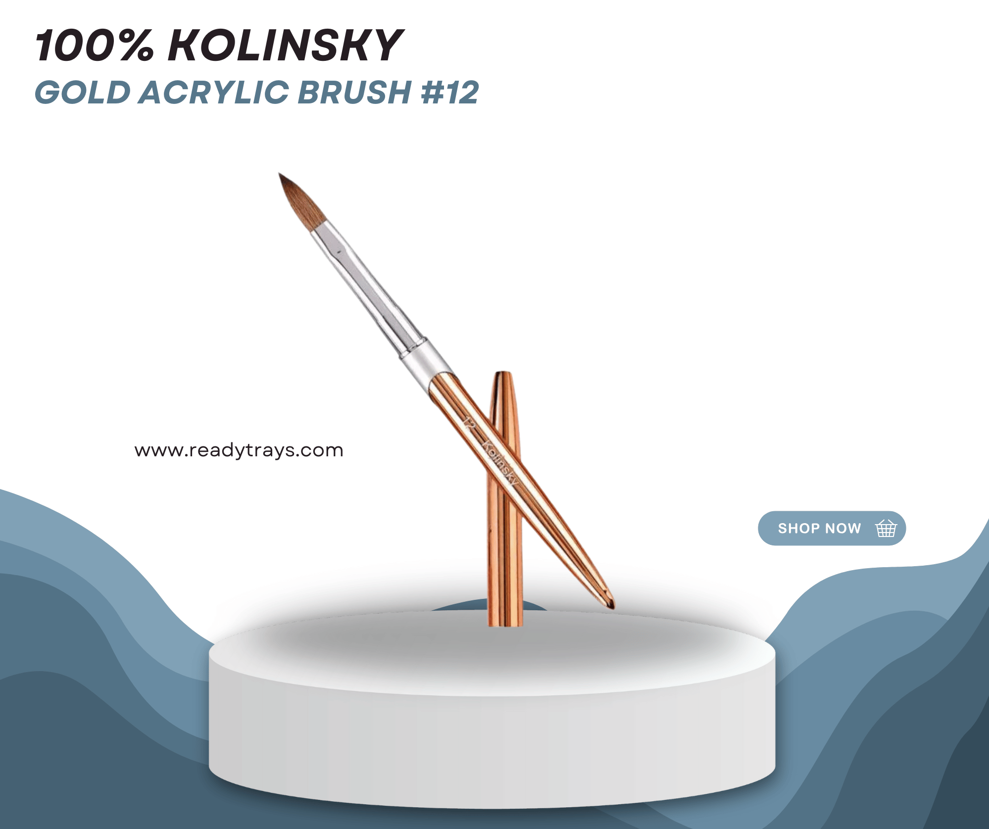 Premium 100% Kolinsky Hair Acrylic Brush - Gold Handle Salon-Grade Nail Tool