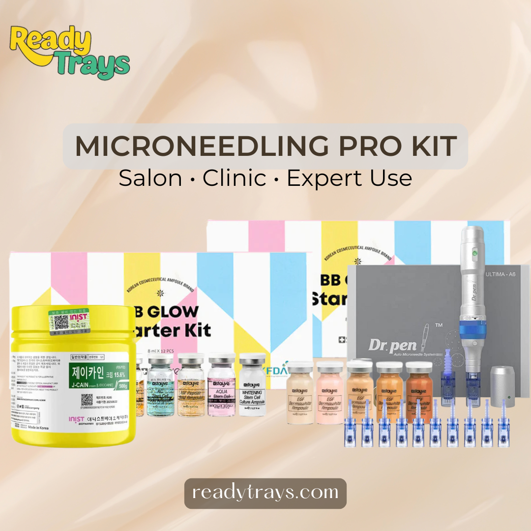 Microneedling Professional Kit – Dr Pen A6 + BB Glow Ampoule & Foundation Kit + J-Cain 500g + Needles (Nano + 36 Pin)