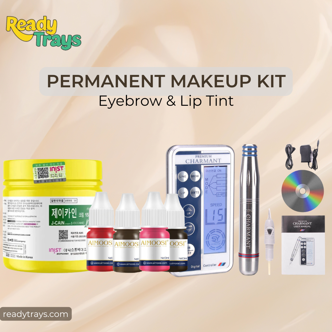 CHARMANT Premium PMU Pen Kit - AIMOOSI Pigments 4 PCS (3ml) + J-CAIN Numbing Cream 500g
