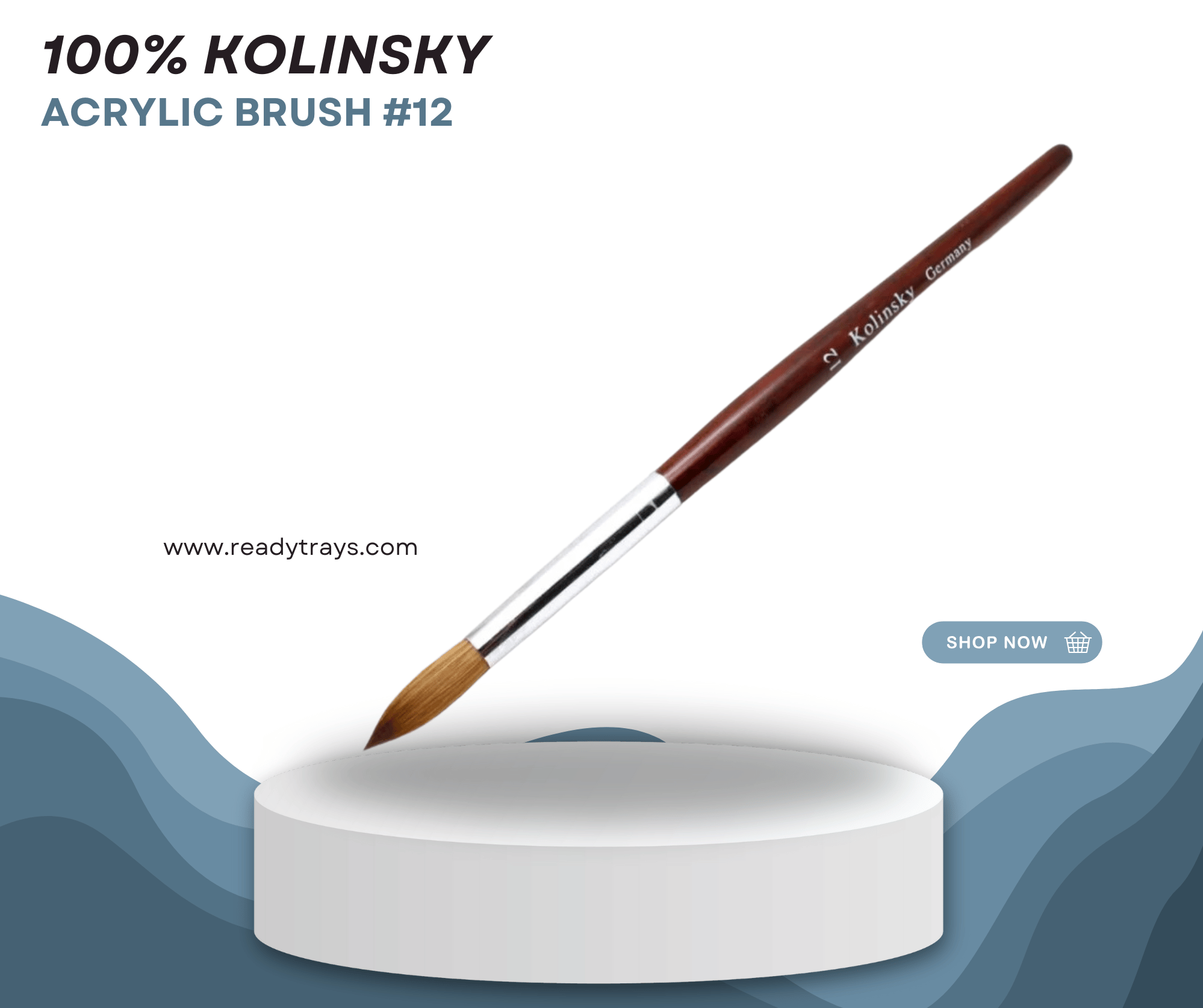 Professional 100% Kolinsky Hair Acrylic Brush - Luxury Wood Handle for Salon Perfect Nails
