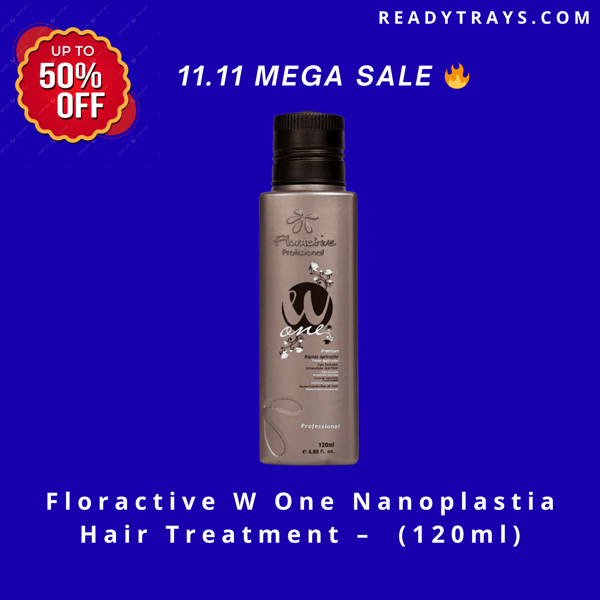 Floractive W One Nanoplastia Hair Treatment – Professional Anti-Frizz Smoothing Formula (120ml)