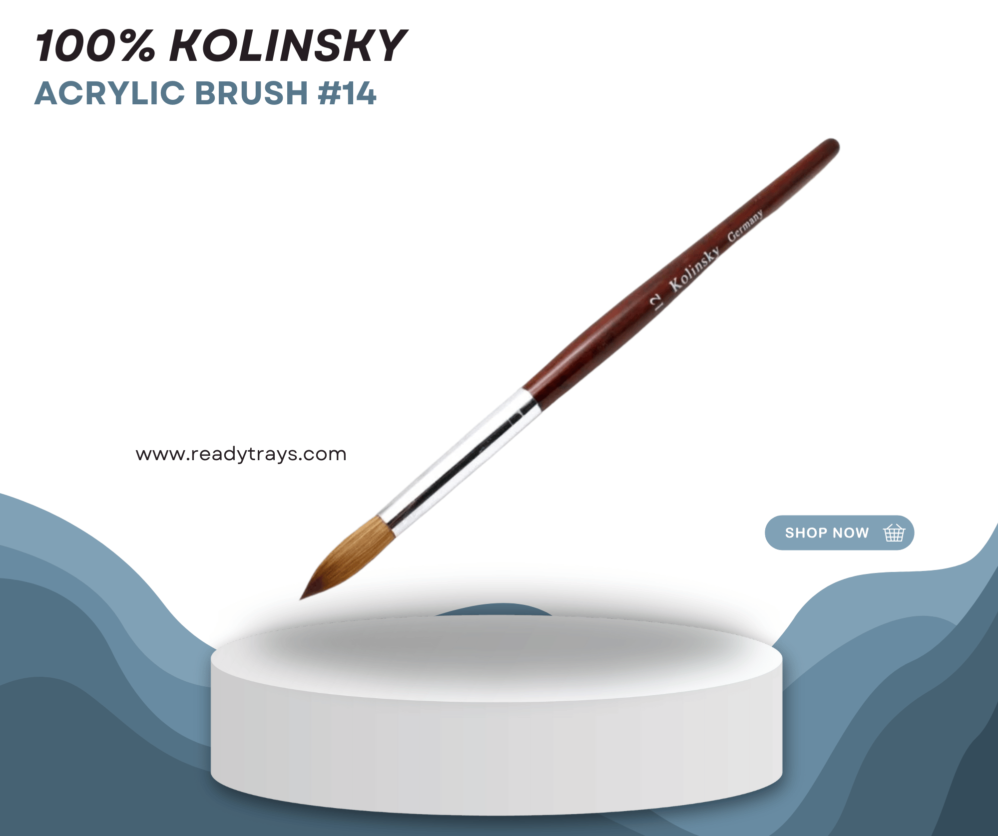 Professional 100% Kolinsky Hair Acrylic Brush - Luxury Wood Handle for Salon Perfect Nails