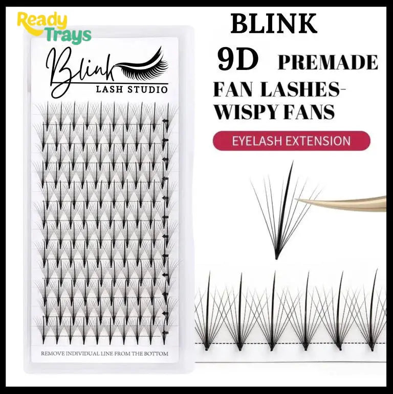 BLINK 9D Wispy Premade Fan Eyelash Extensions – Soft, Handmade, Professional Volume Lashes