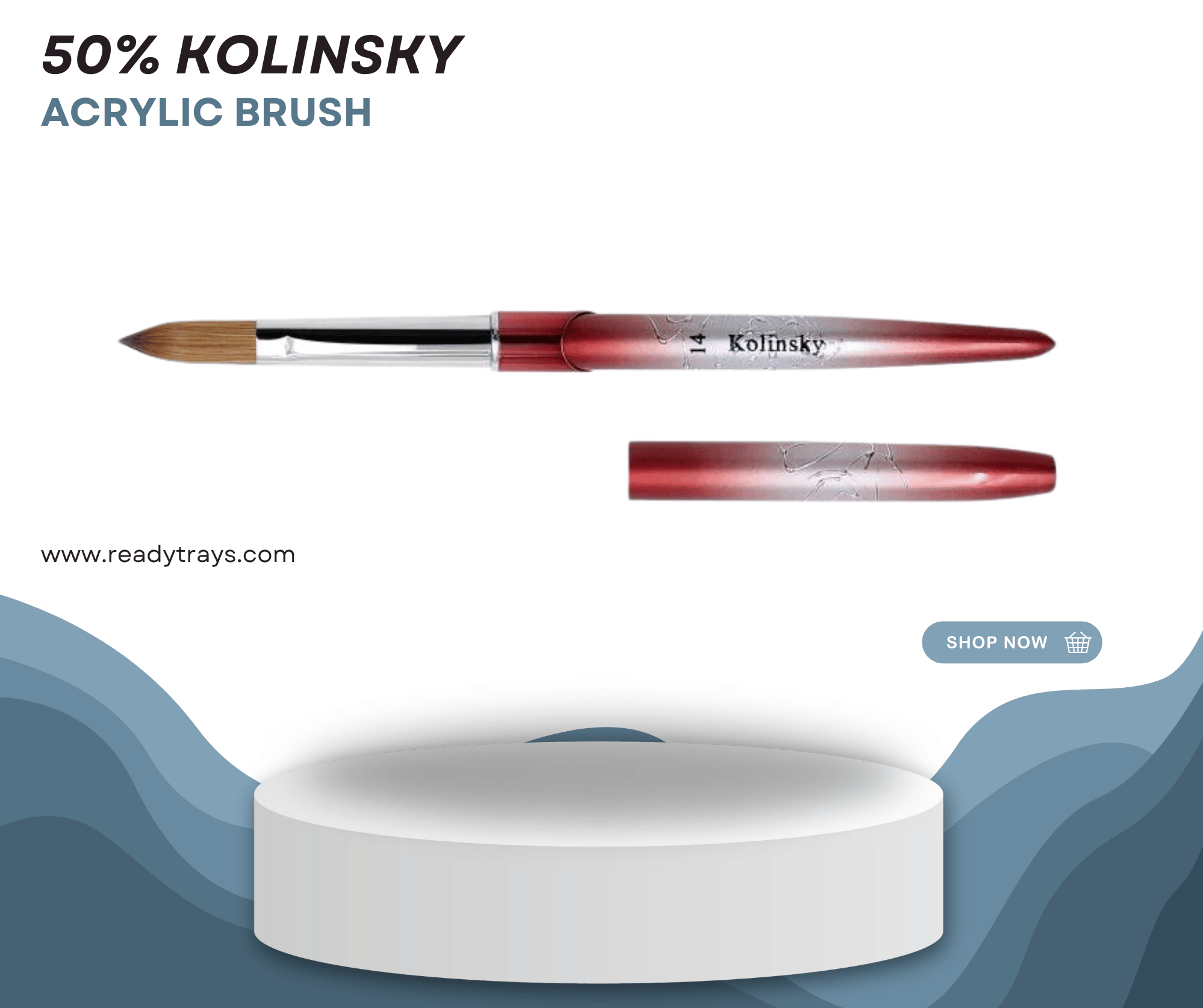 Salon-Grade Acrylic Nail Brush - 50% Kolinsky Hair for Precision 3D Art & Extensions