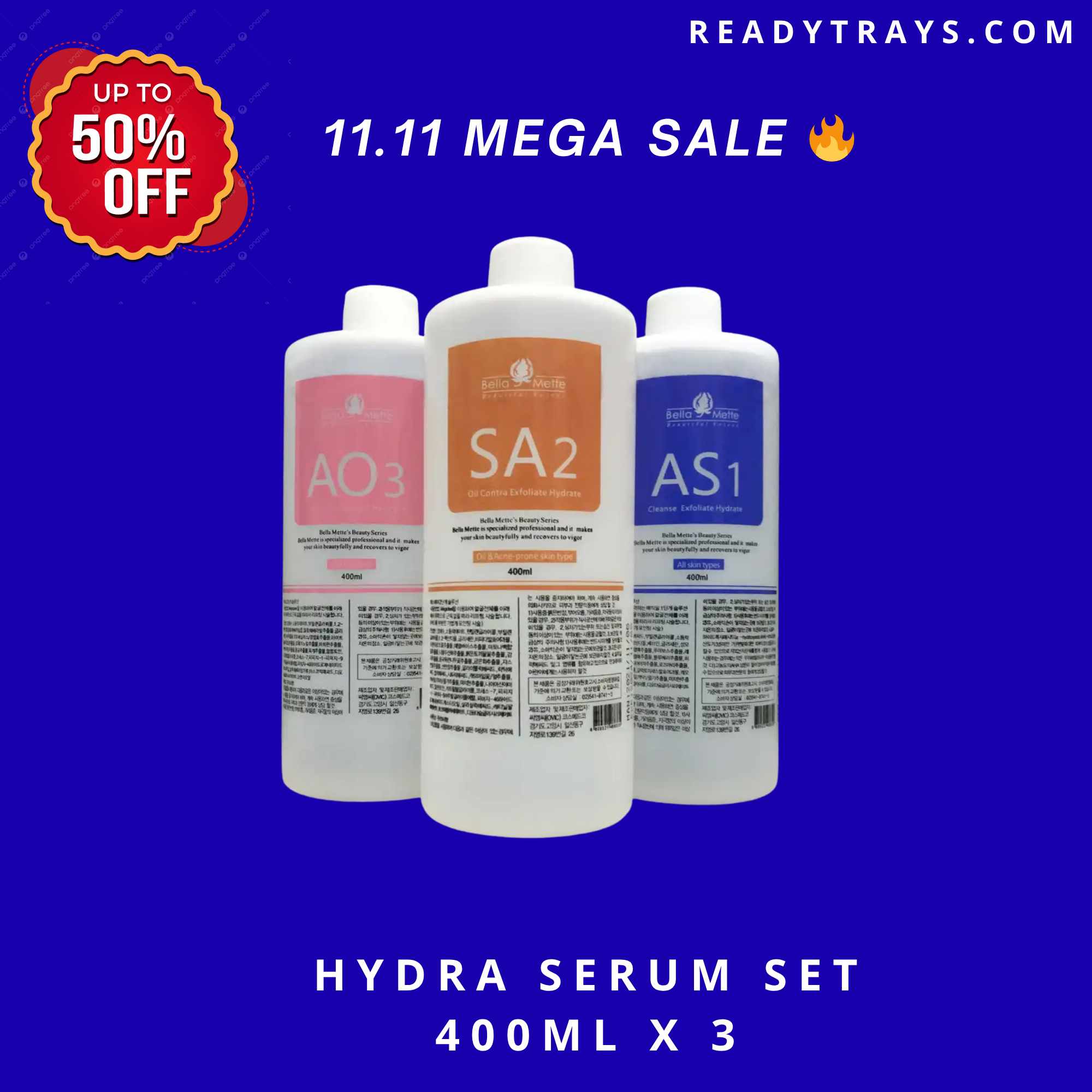 Hydra Facial Serum Hydro Facial Belle Metta Solution 400ml AS1 SA2 AO3
