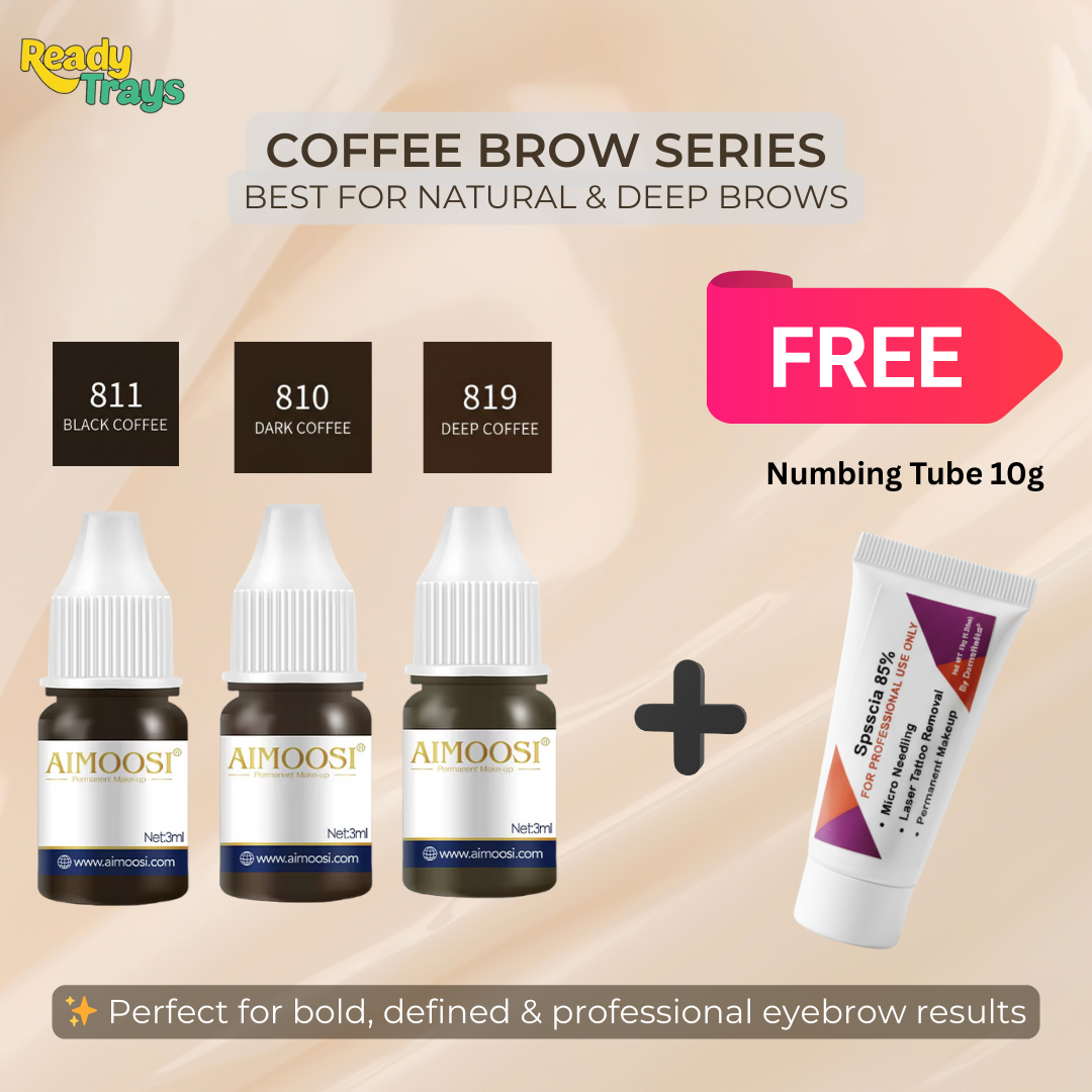 Aimoosi PMU Pigment Sets (Set of 3) + Free 10g Numbing Tube