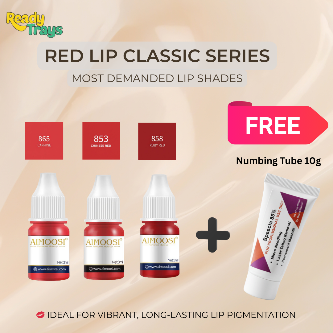 Aimoosi PMU Pigment Sets (Set of 3) + Free 10g Numbing Tube