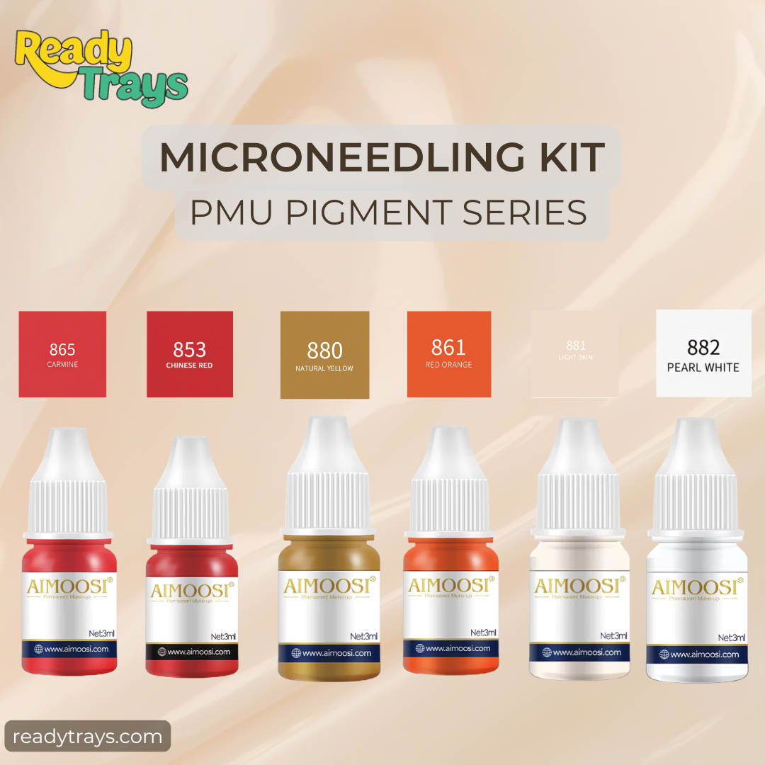 AIMOOSI® PMU Pigment Kit – Highlight & Mixing Essentials Set (6 Colors, 3ml Each)