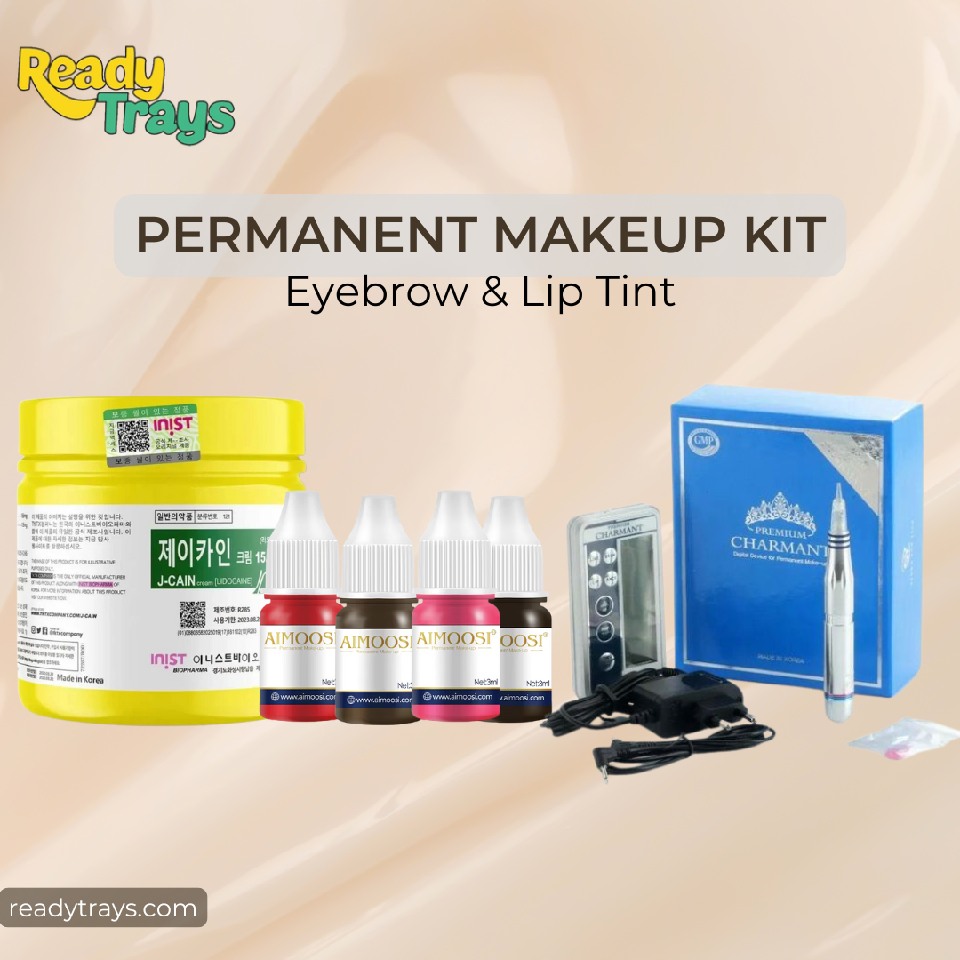 CHARMANT Premium PMU Pen Kit - AIMOOSI Pigments 4 PCS (3ml) + J-CAIN Numbing Cream 500g