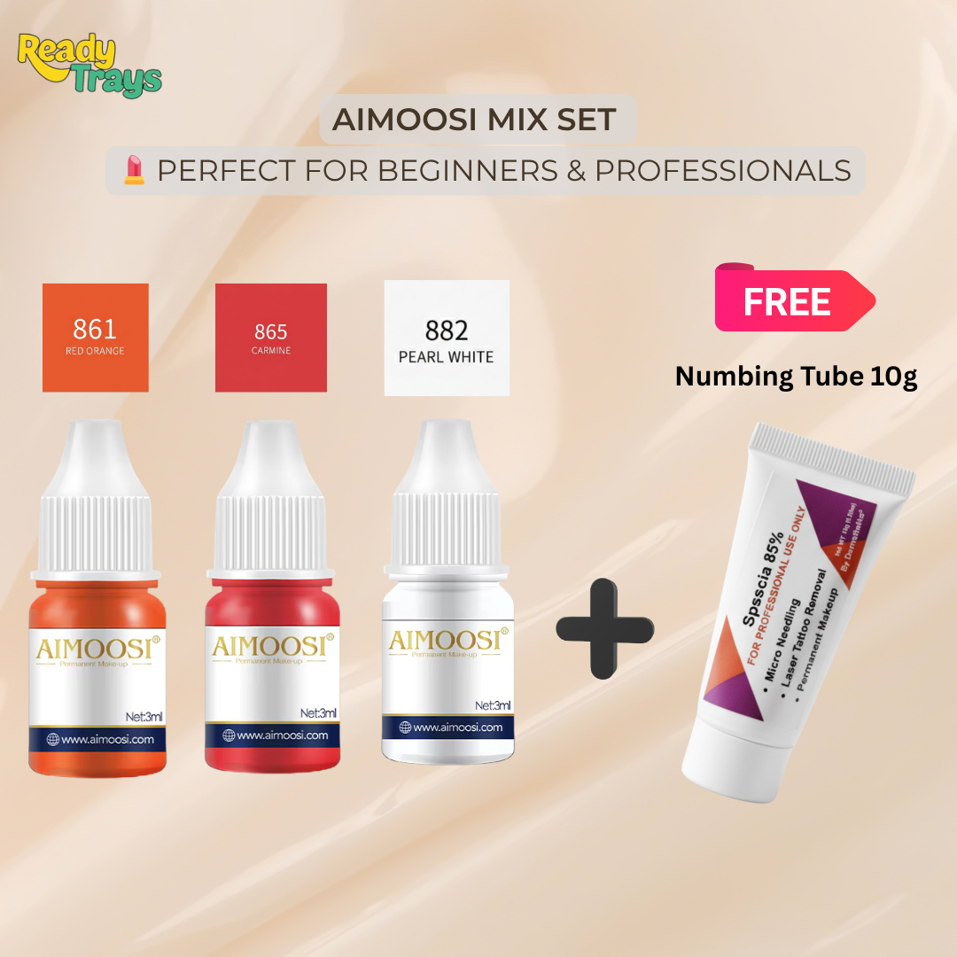 Aimoosi PMU Pigment Sets (Set of 3) + Free 10g Numbing Tube