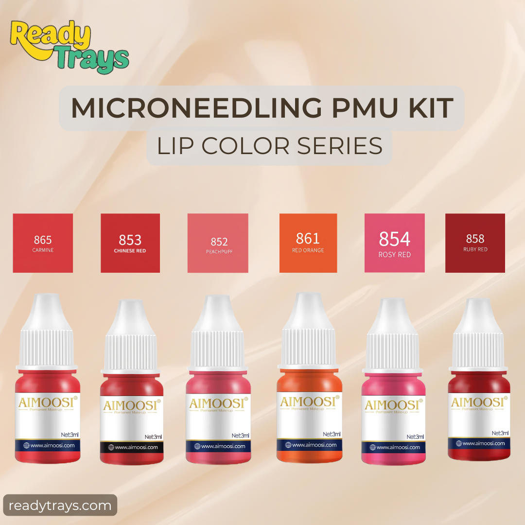 AIMOOSI PMU Lip Color Series – 6 PCS (3ml Each) Permanent Makeup