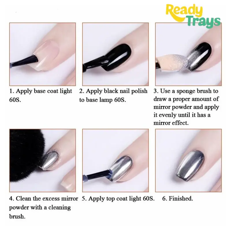 Solid Mirror Chrome Powder 2 in 1 Magic Mirror Effect Colorful Neon Nail Art | Multi Chrome Manicure Pigment for Nail Decoration