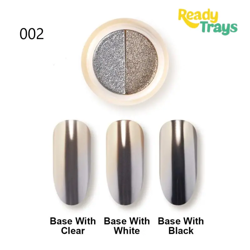 Solid Mirror Chrome Powder 2 in 1 Magic Mirror Effect Colorful Neon Nail Art | Multi Chrome Manicure Pigment for Nail Decoration
