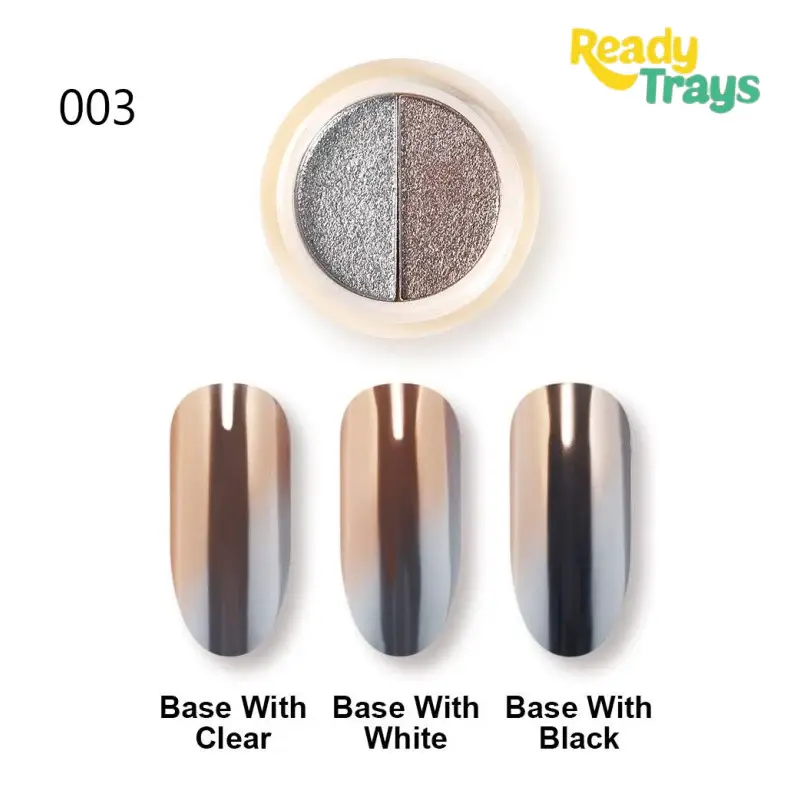 Solid Mirror Chrome Powder 2 in 1 Magic Mirror Effect Colorful Neon Nail Art | Multi Chrome Manicure Pigment for Nail Decoration