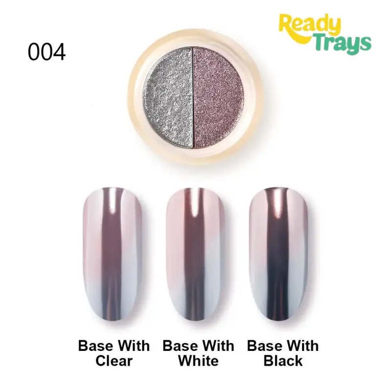 Solid Mirror Chrome Powder 2 in 1 Magic Mirror Effect Colorful Neon Nail Art | Multi Chrome Manicure Pigment for Nail Decoration