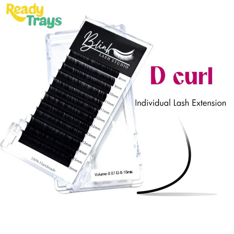 BLINK Lash Extension 0.07mm Volume Eyelash Extensions | D Curl Individual Lashes | Mixed Length 8-15mm for Professional Salon Use