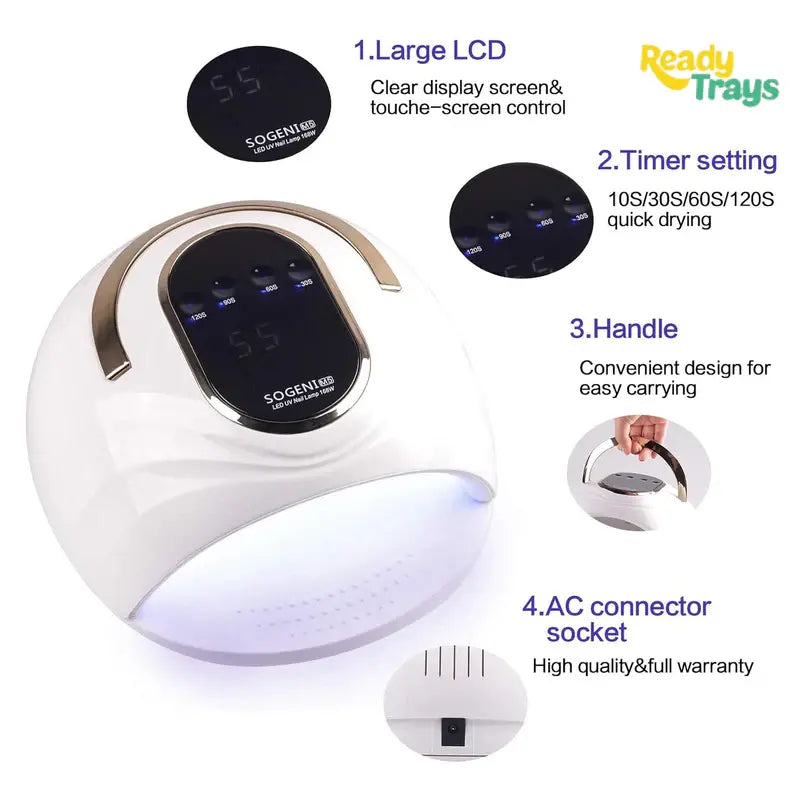 168W UV LED Nail Lamp with Automatic Sensor | 42 LEDs | Professional Nail Dryer for Gel Polish