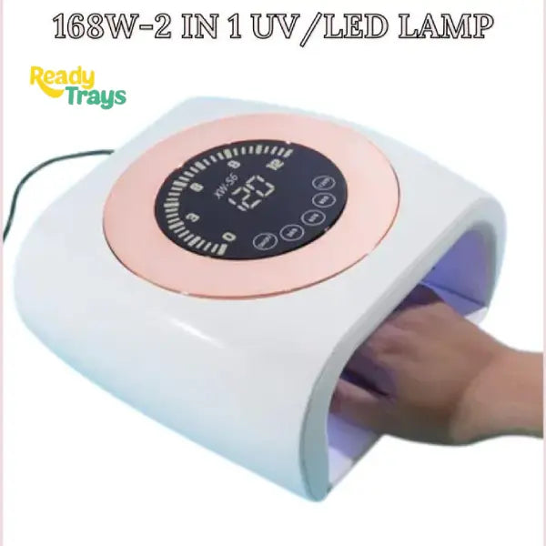 168W Rechargeable UV LED Nail Lamp with 4 Timer Settings and Dual Light for Acrylic Gel Polish Drying
