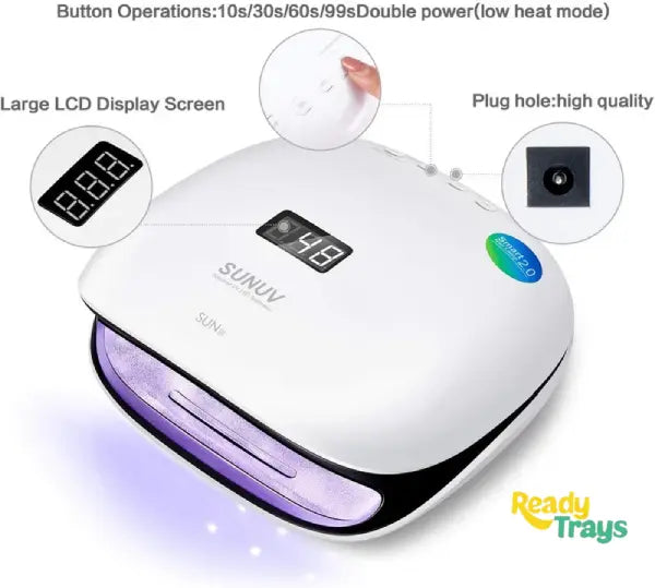SUNUV SUN 4 48W Smart 2.0 LED UV Nail Lamp Professional Nail Dryer with 36 LED Beads for Manicure, Cures UV Gel LED Gel Builder Polish, Timer Settings, Smart Sensor