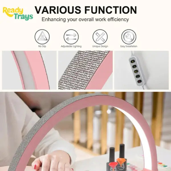 25W Half Moon LED Nail Table Lamp for Manicure – Professional Light for Home and Salon Use