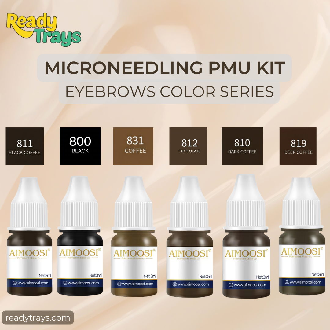 AIMOOSI PMU Pigments Eyebrows Color Series – 6 PCS (3ml Each)