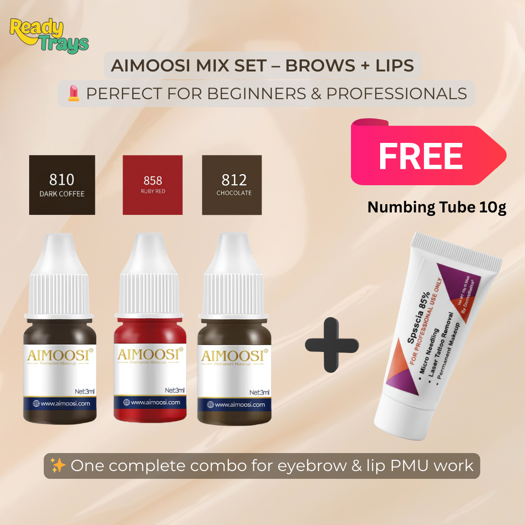 Aimoosi PMU Pigment Sets (Set of 3) + Free 10g Numbing Tube