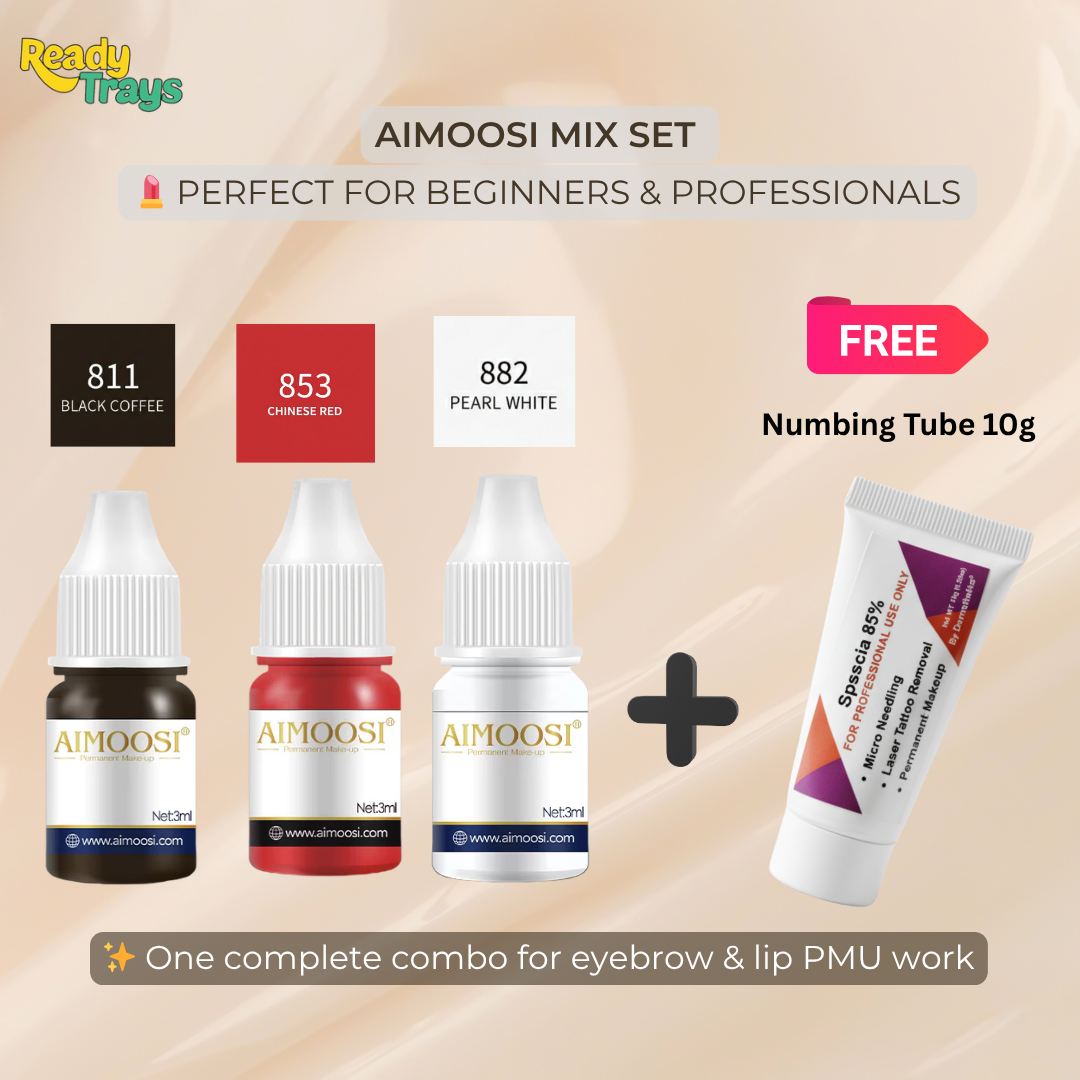 Aimoosi PMU Pigment Sets (Set of 3) + Free 10g Numbing Tube