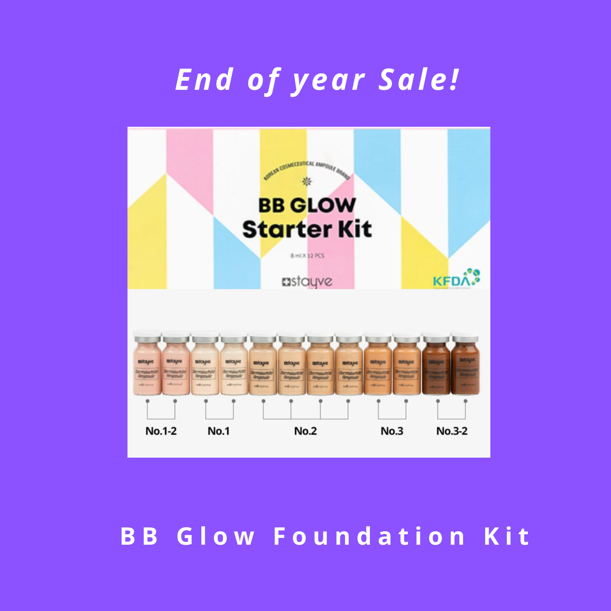 Stayve Dermawhite BB Glow Foundation Ampoule Range - Complete Kit