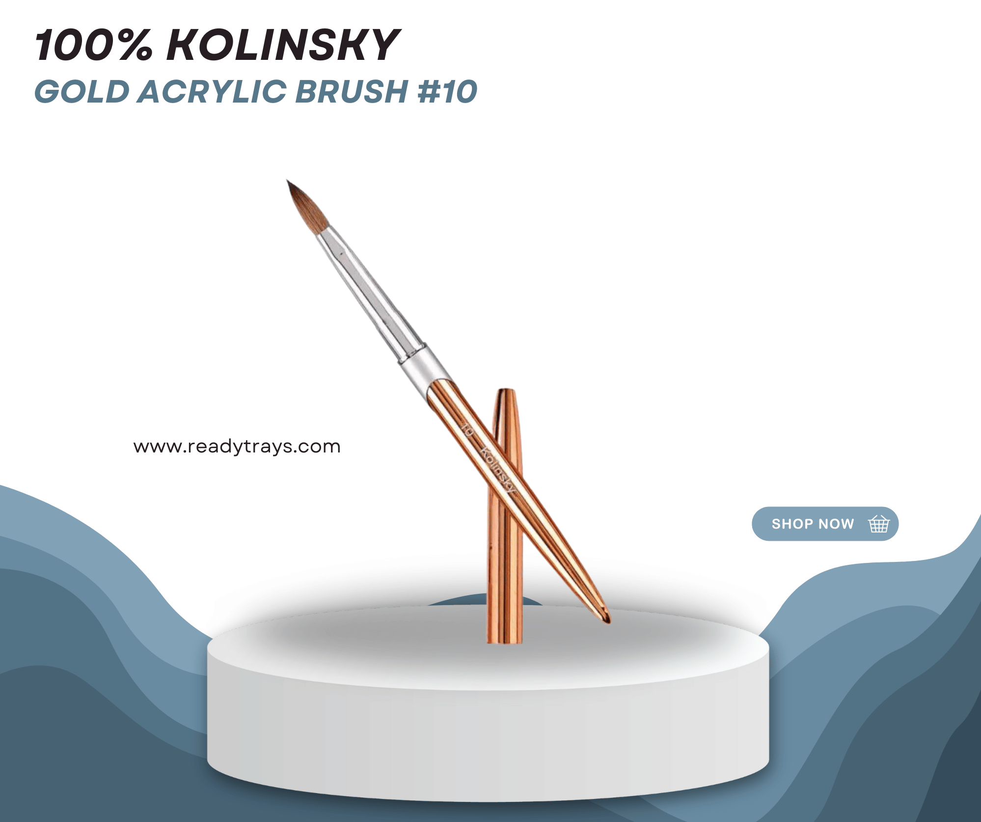 Premium 100% Kolinsky Hair Acrylic Brush - Gold Handle Salon-Grade Nail Tool