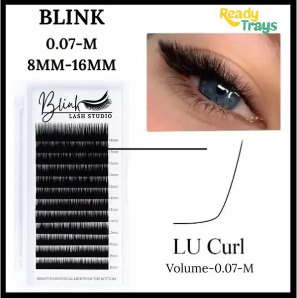BLINK LU-M 0.07D/0.10D Mixed Tray Eyelash Extensions – Professional Soft Matte Lash Extension