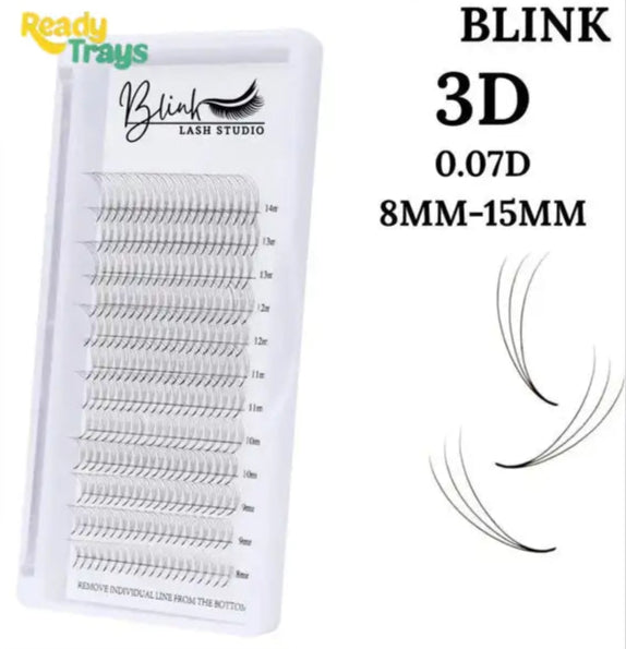 BLINK Premade Fan Eyelash Extensions 3D | 0.07mm D Curl | Professional Volume Lashes