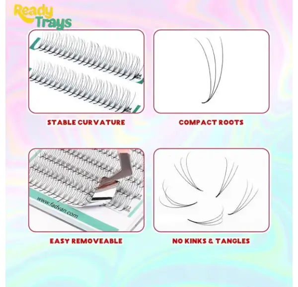 BLINK Premade Fan Eyelash Extensions 3D | 0.07mm D Curl | Professional Volume Lashes
