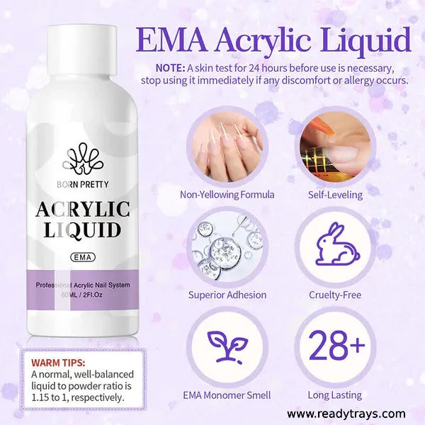 BORN PRETTY 8 PCS Acrylic Nail Kit – Full Set for Nail Extension & Professional Manicure