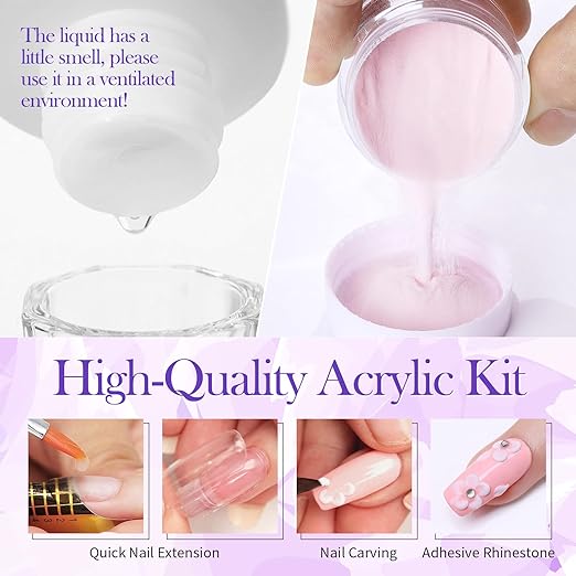 BORN PRETTY 8 PCS Acrylic Nail Kit for Extensions & Manicure
