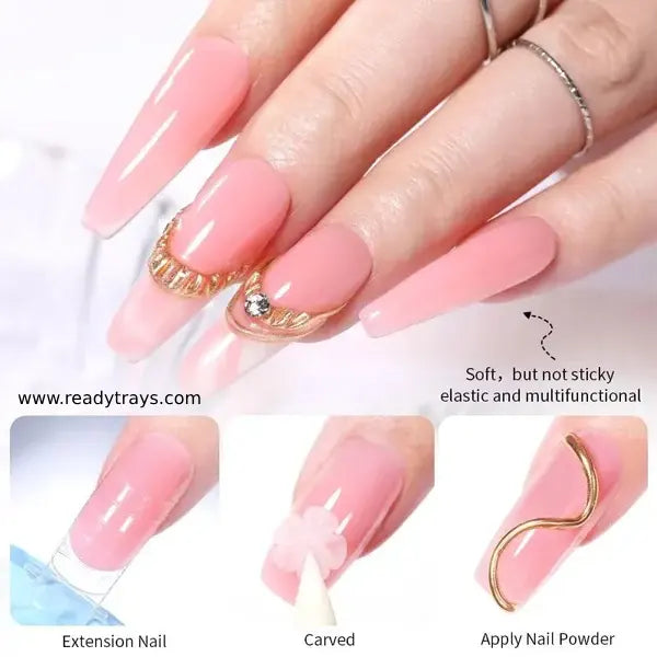 Born Pretty Glitter Non-Stick Nail Extension Gel – Flower Carving Builder Gel for Manicure | Multifunction Gel Nail Art – 15ml