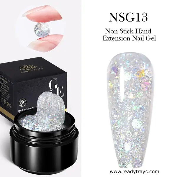 Born Pretty Glitter Non-Stick Nail Extension Gel – Flower Carving Builder Gel for Manicure | Multifunction Gel Nail Art – 15ml