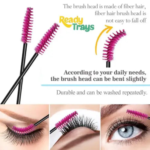 Disposable Mascara Wands Pink – Eyelash Brush Spoolies for Lash Extension, Eyebrow & Eyelash Spooly Applicator Makeup Tool