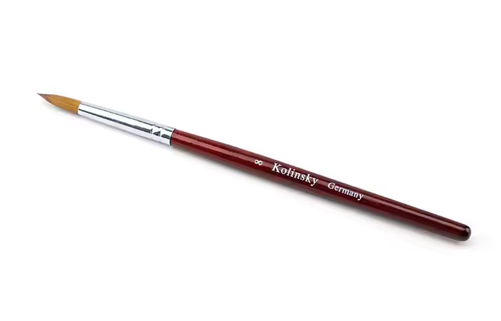 80% Kolinsky Acrylic Nail Art Brush #8 โ Germany Kolinsky Blend, Round Point Brush for Acrylic & Gel
