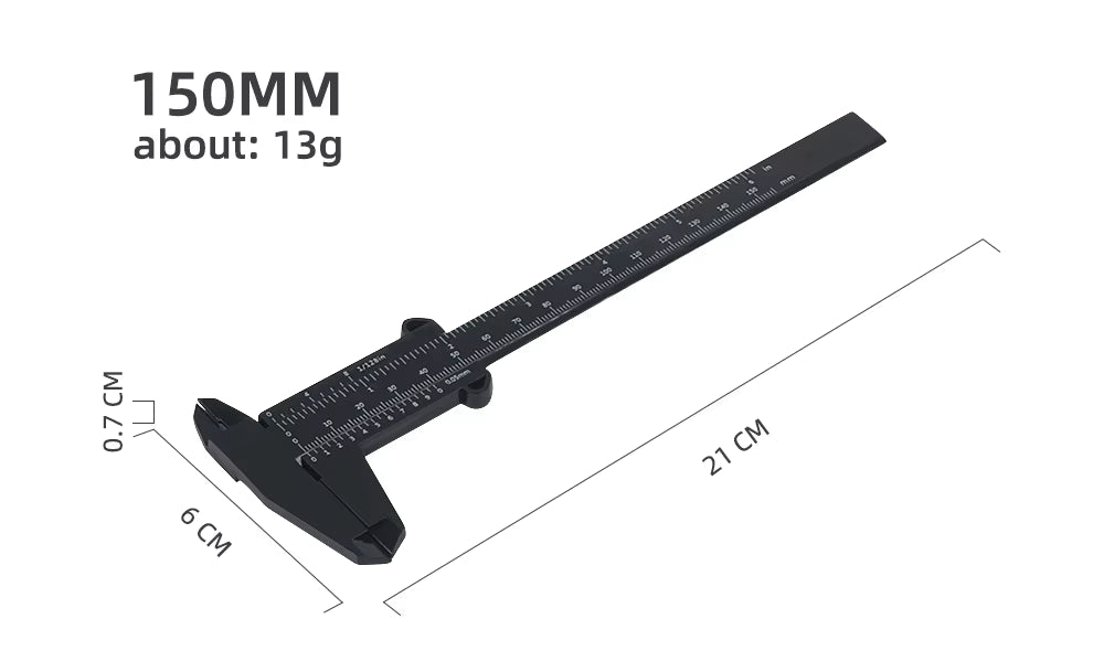 Microblading Eyebrow Measuring Vernier Caliper – 150mm Plastic Sliding Ruler for Brow & PMU Symmetry Mapping