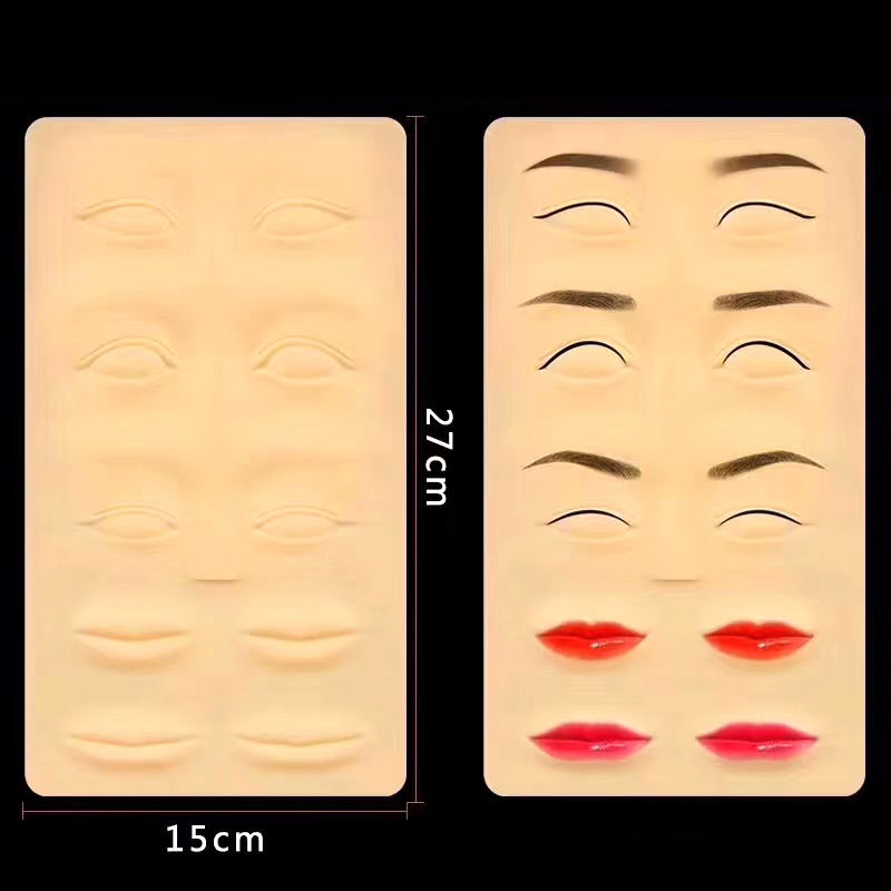 3D Silicone Practice Skin for Eyebrows & Lips – Permanent Makeup Training Pad