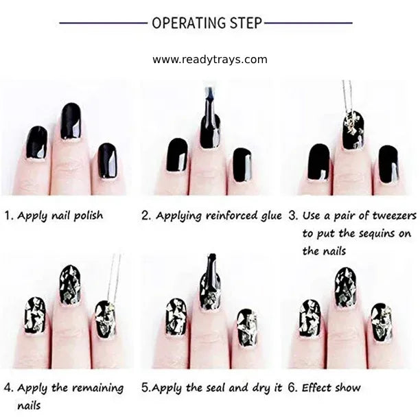 12 Jar/Set Shiny Nail Art Glitter Powder – Diamond Chunky Crystal Dust | Nail Glitter Powder for Nail Art Decoration