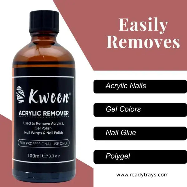 KWEEN 100% Pure Acetone Acrylic & Gel Nail Polish Remover – Ideal for Manicures & Pedicures