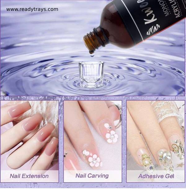 KWEEN Acrylic Liquid Monomer – EMA-Free, Flexible, Non-Yellowing Formula | High-Capacity Nail Art System for Acrylic Powder