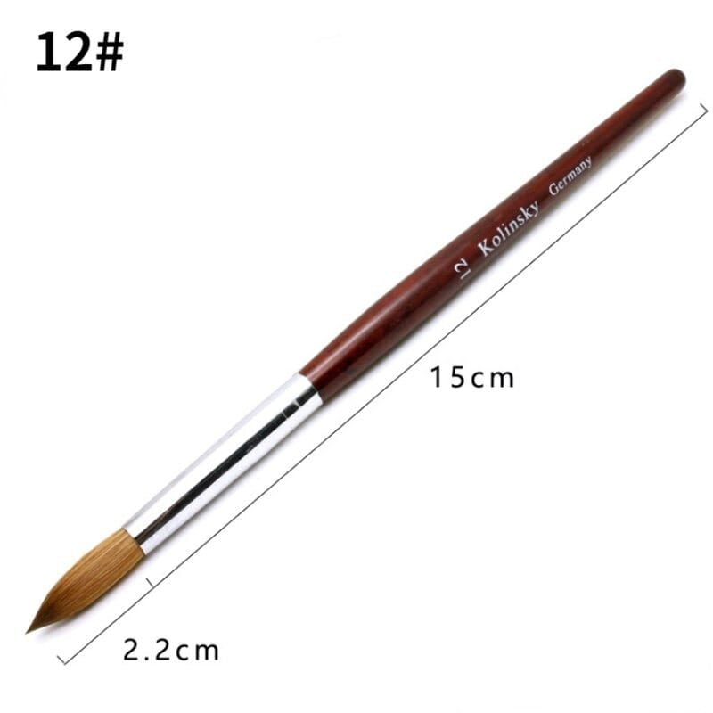 30% Kolinsky Acrylic Brush #12 – Premium Wood Handle for Perfect Bead Application (High-Quality Professional Brush)