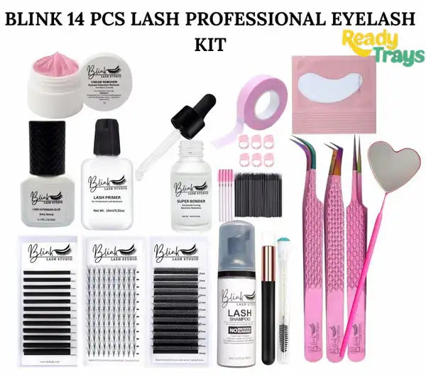 BLINK 14 Pcs Premium Eyelash Extension Kit for Professional Salon Use