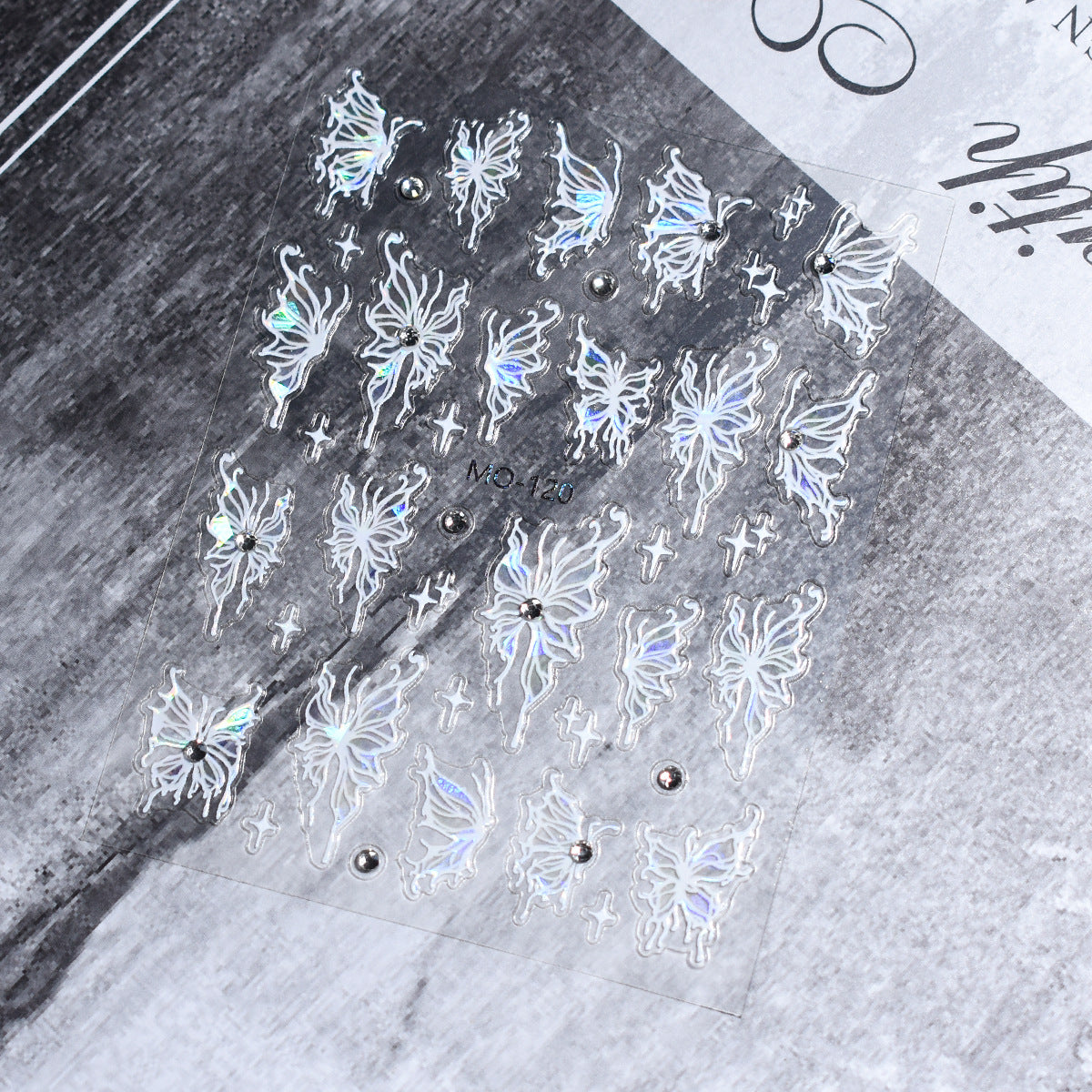 5D Embossed Nail Art Stickers – 20 Designs | Self-Adhesive Butterfly, Flower, Heart & Star Nail Decals for Gel, Acrylic & DIY Nails