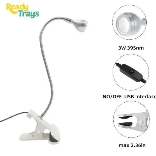 Portable LED UV Nail Lamp – Flexible Clip-On Gel Polish Dryer Light for Professional Manicures, USB Powered with Long-Lasting UV Light