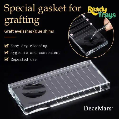 Professional Crystal Glass Eyelash Extension Tray | Salon & Home Beauty Application Tool