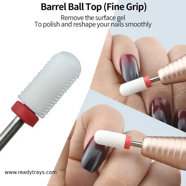 Round Head Ceramic Nail Drill Bit for Electric Manicure Machine – Nail Drill Tool for Salon & DIY Nail Care