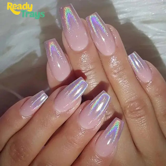 Nichole Diary Holographic Chrome Nail Powder – Rainbow Mirror Effect Laser Metallic Finish Nail Art by Born Pretty – 1g Jar for Natural and Artificial Nails